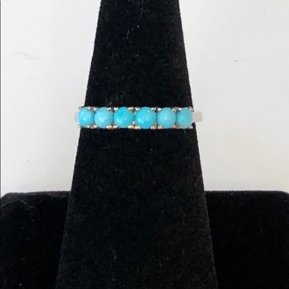 Sleeping Beauty Turquoise Silver Ring Sz7 - Picture 3 of 7